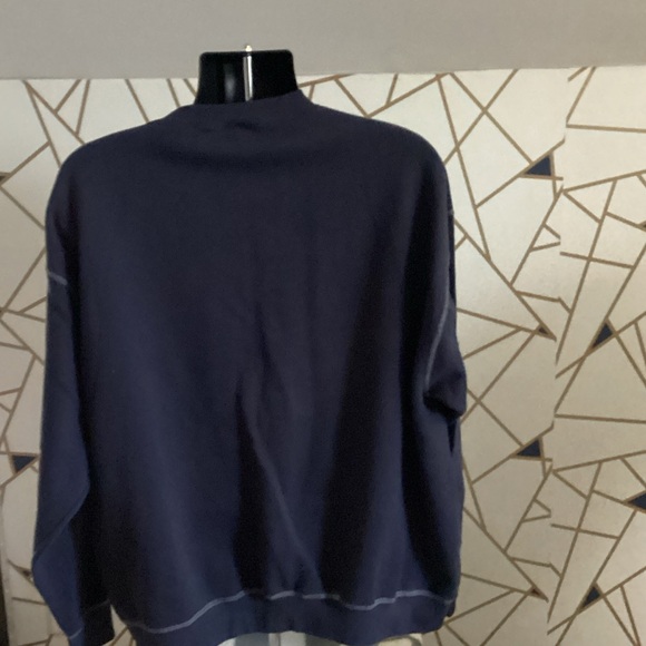 NFL Navy Patriots Crewneck Sweatshirt with Red Lettering - Picture 2 of 3